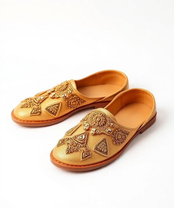 Embroidered Juttis – Golden